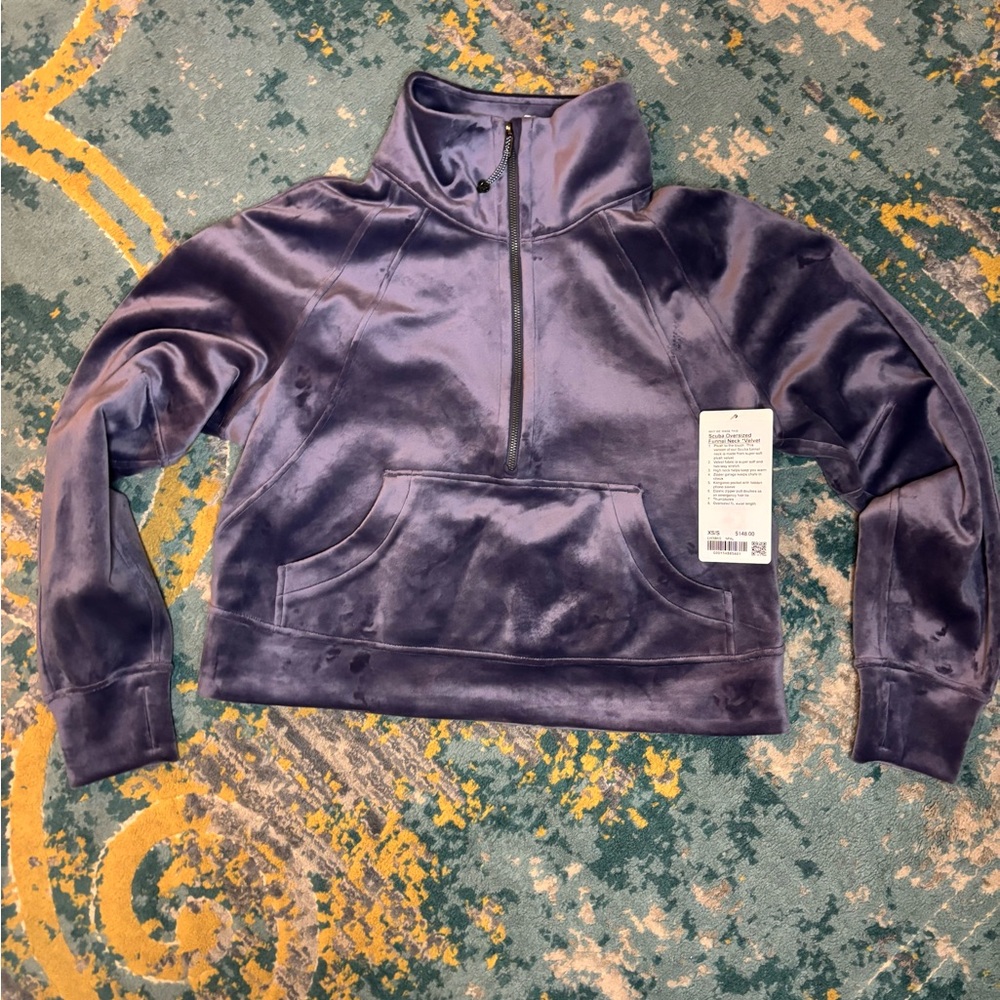 Lululemon Purple Velvet Half-Zip Pullover